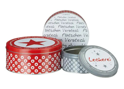 Gebäckdose Plätzchenversteck, 3er-Set, rund - Bewahren Sie Ihre Leckereien sicher auf TK Gruppe® Grosshandel 