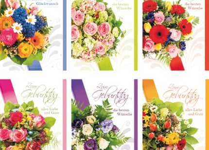 Geburtstagskarte 17x11.5cm Blumenstrauß TK Gruppe® Grosshandel 