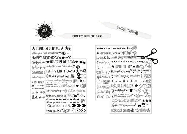 Geburtstagskerzen-Aufkleber, 2er-Set - Festliches Dekorationskit für Kerzen TK Gruppe® Grosshandel 