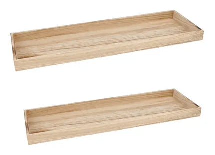 Geflammtes Holztablett, rechteckig, 2-teiliges Set - Rustikale Servier-Accessoires TK Gruppe® Grosshandel 