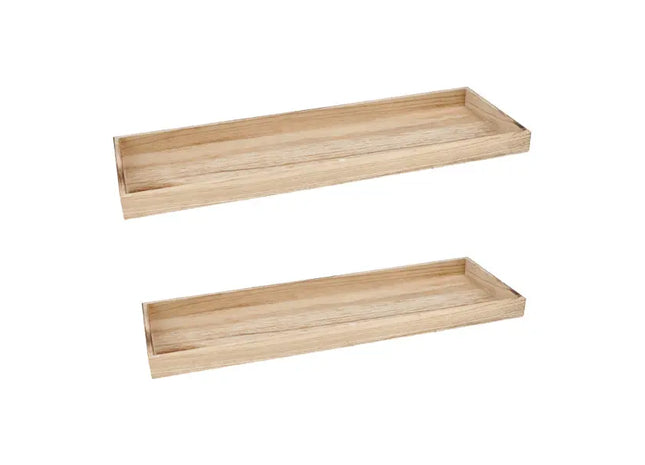 Geflammtes Holztablett, rechteckig, 2-teiliges Set - Rustikale Servier-Accessoires TK Gruppe® Grosshandel 