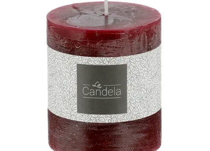 Gefrostete Stumpenkerze, Beerenfarbe, Klein, 7x8cm - Stilvolle Akzentbeleuchtung für Ihr Zuhause TK Gruppe® Grosshandel 