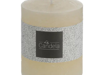 Gefrostete Stumpenkerze, Cremeton, Klein, 7x8cm - Stilvolle Dekokerze für Zuhause und Anlässe TK Gruppe® Grosshandel 