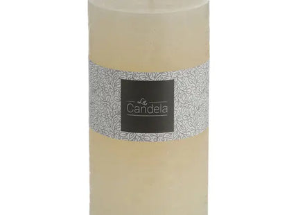 Gefrostete Stumpenkerze, Cremeton, Mittel, 7x13cm - Elegante Dekokerze für Zuhause und Anlässe TK Gruppe® Grosshandel 