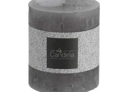 Gefrostete Stumpenkerze, Grauton, Klein, 7x8cm - Stilvolle Dekokerze für Zuhause und besondere Anlässe TK Gruppe® Grosshandel 