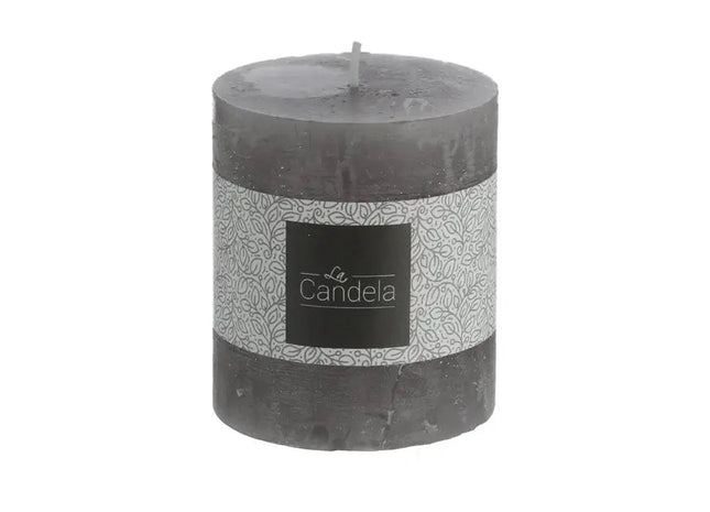 Gefrostete Stumpenkerze, Grauton, Klein, 7x8cm - Stilvolle Dekokerze für Zuhause und besondere Anlässe TK Gruppe® Grosshandel 