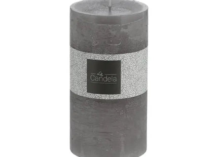 Gefrostete Stumpenkerze, Grauton, Mittel, 7x13cm - Elegante Dekokerze für Zuhause und Events TK Gruppe® Grosshandel 