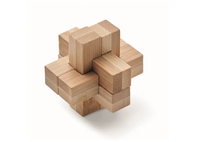 Holzpuzzle/Gehirnjogging Bambus SQUARENATS - Holz: Klassisches Denkspiel für die ganze Familie TK Gruppe® Grosshandel 