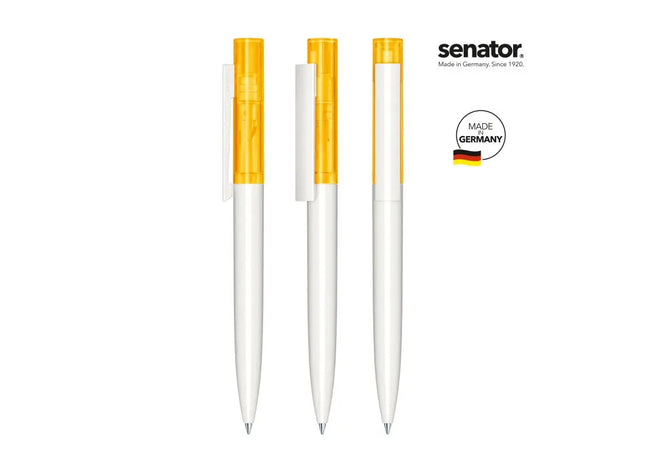 Headliner Clear Drehkugelschreiber - Weiß/Gelb Transparenter Stift für präzises und komfortables Schreiben TK Gruppe® Grosshandel 