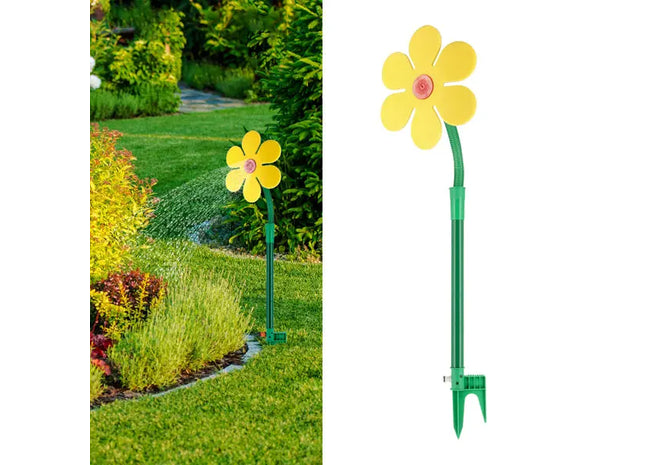 Gelber Blumen-Gartensprinkler, Dekorative Bewässerung, 105cm TK Gruppe® Grosshandel 