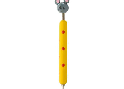 Gelber Zoom Maus-Kugelschreiber: Lustiger Kugelschreiber mit Mausdesign für farbenfrohes Schreiben TK Gruppe® Grosshandel 