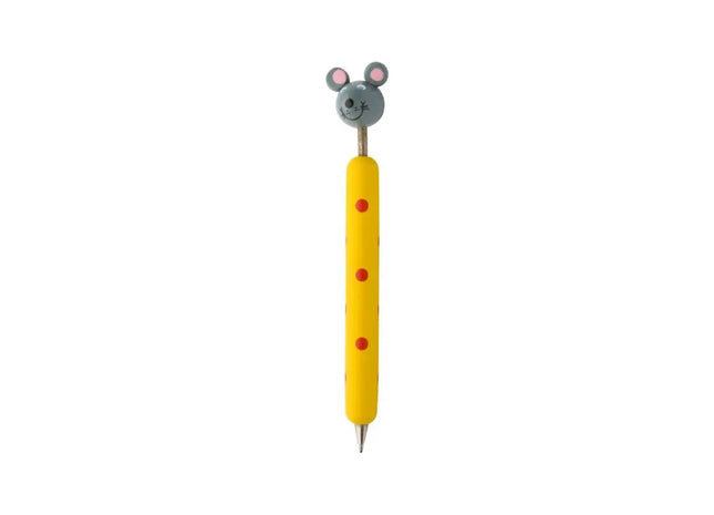 Gelber Zoom Maus-Kugelschreiber: Lustiger Kugelschreiber mit Mausdesign für farbenfrohes Schreiben TK Gruppe® Grosshandel 