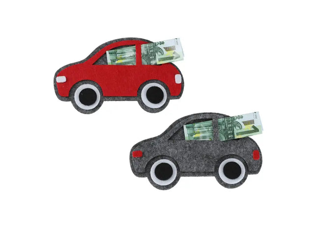 Geldgeschenk Auto Filz, 2er-Set – Stilvolle Geschenkverpackung | Moderne Filz Auto Geldhalter TK Gruppe® Grosshandel 