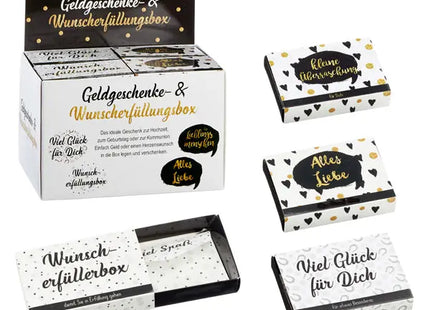Geldgeschenk Box, Für Dich Design, 4er-Set, 24 Stück im Display, ideal für Geldgeschenke TK Gruppe® Grosshandel 