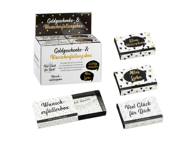 Geldgeschenk Box, Für Dich Design, 4er-Set, 24 Stück im Display, ideal für Geldgeschenke TK Gruppe® Grosshandel 