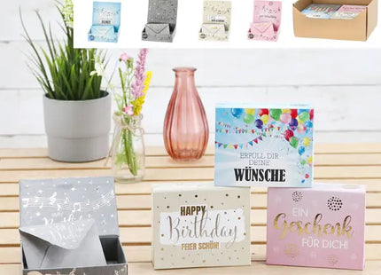 Geldgeschenk Musikbox Happy Birthday - 4er Set - Einzigartige musikalische Geschenkbox TK Gruppe® Grosshandel 