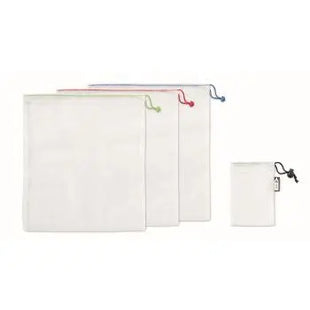 VEGGIE SET RPET, 3-teilige Obst-/Gemüsenetze – Weiß TK Gruppe® Grosshandel 