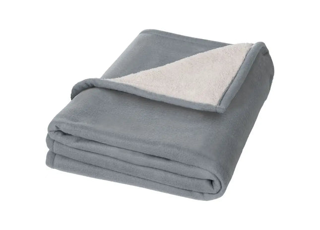 Gemütliche Springwood Doppeldecke - Fleece & Sherpa, Grau-Offwhite TK Gruppe® Grosshandel 