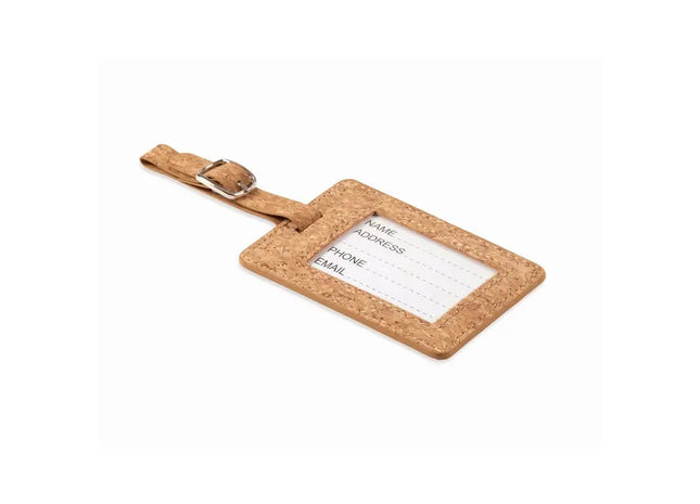 Gepäckanhänger Kork COCO in Beige - Stilvolles und umweltfreundliches Reisezubehör TK Gruppe® Grosshandel 