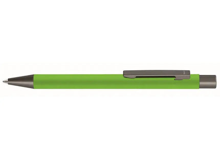 Geradliniger Gummi-Druckkugelschreiber, Hellgrün - Ergonomischer Retractable Ballpoint Pen TK Gruppe® Grosshandel 