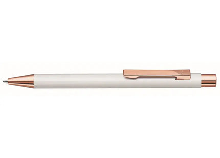 Geradliniger Ro-Go-Druckkugelschreiber, Weiß - Ergonomischer, langlebiger Retractable Ballpoint Pen TK Gruppe® Grosshandel 