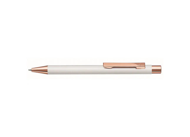 Geradliniger Ro-Go-Druckkugelschreiber, Weiß - Ergonomischer, langlebiger Retractable Ballpoint Pen TK Gruppe® Grosshandel 