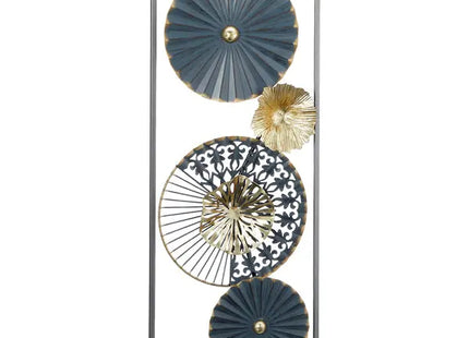 Gerahmte Metall-Wanddekoration, Design 1, Ca. 60 cm Hoch - Elegantes Wandobjekt TK Gruppe® Grosshandel 