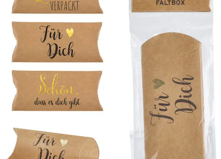Geschenk Faltbox mit Sprüchen - 3er Set, ca. 14x6cm, Dekorative Verpackung für besondere Anlässe TK Gruppe® Grosshandel 