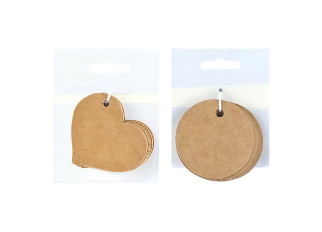 Geschenkanhänger aus Kraftpapier, 10er Set, 2 Stück, Rustikal & Recyclebar - 100 Zeichen TK Gruppe® Grosshandel 