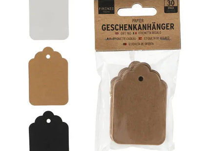 Geschenkanhänger, 3 Designs, 30 Stück im OPP, ca. 4x6cm – Perfekte Dekoration für Geschenke TK Gruppe® Grosshandel 