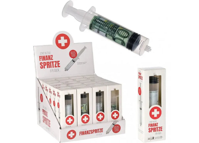 Geschenkartikel ‘Finanzspritze’, 15x3cm - Kreativer Geldgeschenkspender TK Gruppe® Grosshandel 