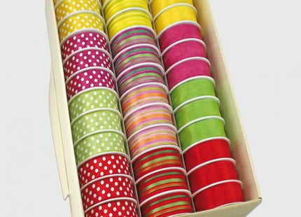 Geschenkband auf Rolle, 2m x 25mm, mit Drahtkante - Ideal zum Basteln und Verpacken TK Gruppe® Grosshandel 