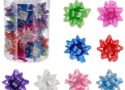 Geschenkschleifen, 8 Farben, 24 Stück im PVC-Röhrchen – Dekorative Geschenkverpackung TK Gruppe® Grosshandel 