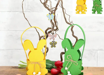 Geschenktasche Filz Hase Set, 2 Stück, 28x12cm | Süße Filz-Hasentaschen | Perfekt für Geschenke TK Gruppe® Grosshandel 