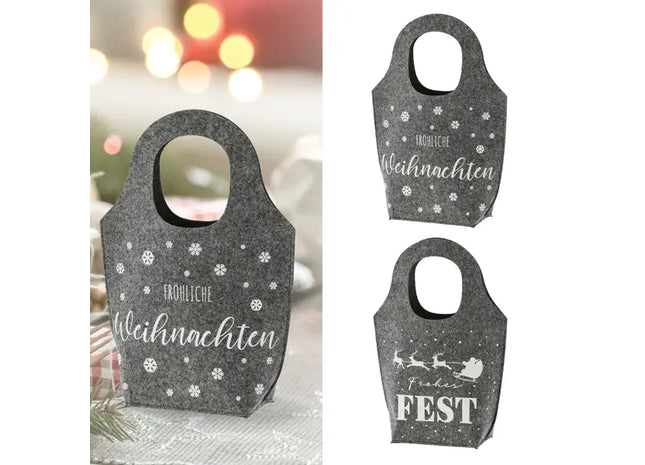Geschenktasche aus Filz mit Spruch, 2er-Set – Moderne Geschenkverpackung | Stilvolle Filz-Geschenktaschen TK Gruppe® Grosshandel 