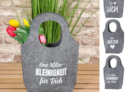Geschenktasche aus Filz mit Spruch, 3er-Set – Stilvolle Geschenkverpackung | Dekorative Filztaschen TK Gruppe® Grosshandel 