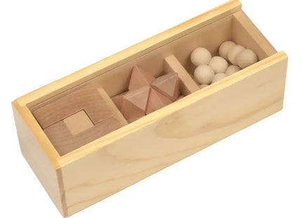 Geschicklichkeitsspiel-Set BRAIN POWER - Intelligentes Puzzle-Set, braun, Gehirntraining TK Gruppe® Grosshandel 