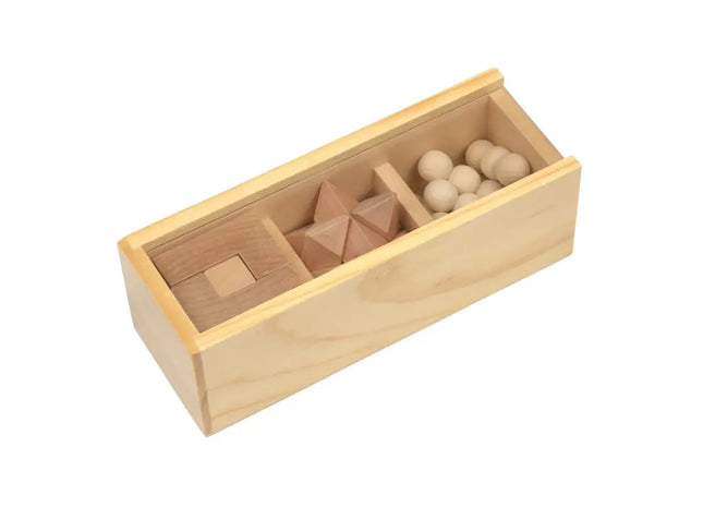 Geschicklichkeitsspiel-Set BRAIN POWER - Intelligentes Puzzle-Set, braun, Gehirntraining TK Gruppe® Grosshandel 