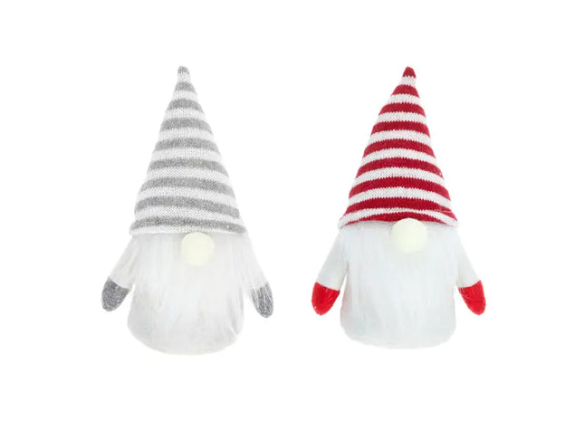 Gestreifte Wichtel im Doppelpack, Charmante Dekofiguren, 14 cm Hoch TK Gruppe® Grosshandel 