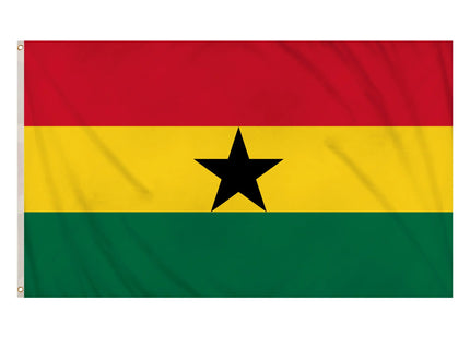 Ghana-Flagge – 5 Fuß x 3 Fuß – hochwertiges Material – lebendige Farben – ideal für Veranstaltungen und Dekoration TK Gruppe® Grosshandel 