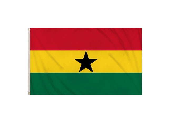 Ghana-Flagge – 5 Fuß x 3 Fuß – hochwertiges Material – lebendige Farben – ideal für Veranstaltungen und Dekoration TK Gruppe® Grosshandel 