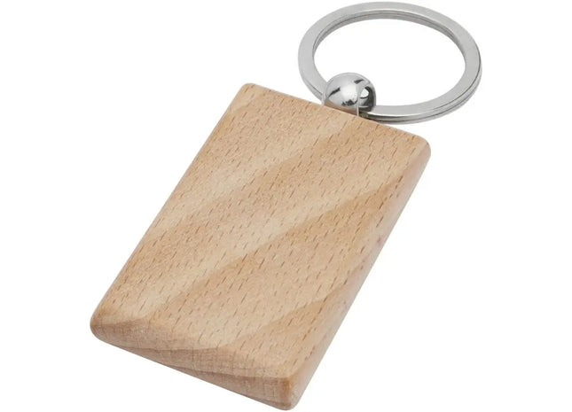 Gian Rechteckiger Buchenholz-Schlüsselanhänger, Natur, Stilvoll & Robust TK Gruppe® Grosshandel 