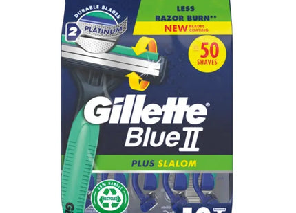 Gillette Blue II Plus Slalom Einwegrasierer, 10er Pack - Präzises Glattrasieren TK Gruppe® Grosshandel 