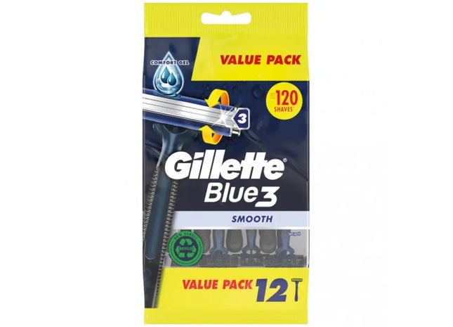 Gillette Blue3 Disposable Razors, 12-Pack: Smooth Shave Every Time TK Gruppe® Grosshandel 
