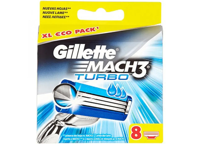 Gillette Mach3 Turbo Rasierklingen, 8er-Pack - Höchste Präzision & Sanfte Rasur TK Gruppe® Grosshandel 