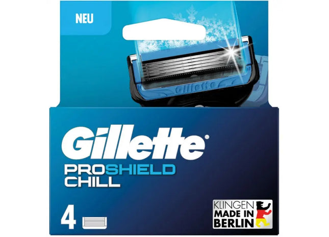 Gillette ProShield Chill Razor 4-Blades - Cooling Comfort, Precision Shave, 100 Characters TK Gruppe® Grosshandel 