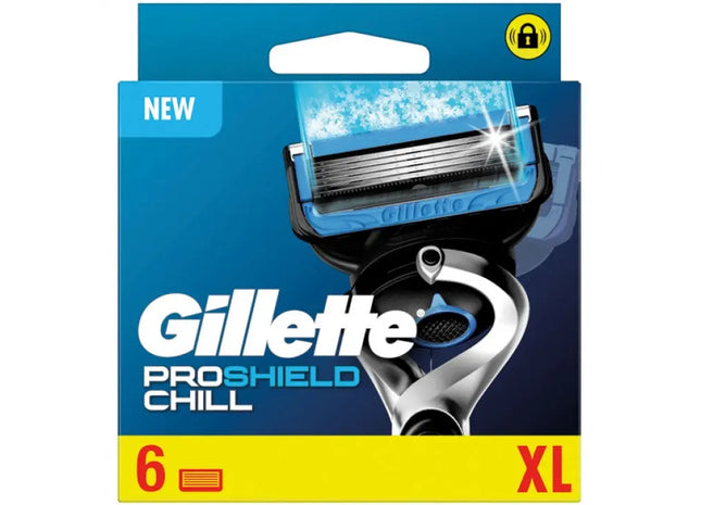 Gillette ProShield Chill Razor Blades 6-Pack - Enhanced Cooling, Precision Shave, 100 Characters TK Gruppe® Grosshandel 