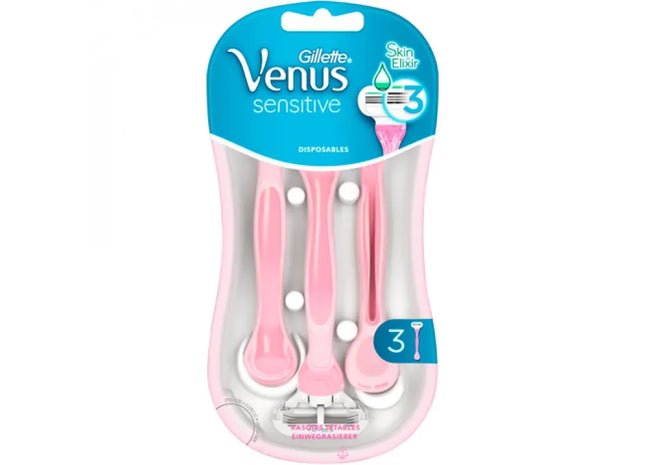Gillette Venus Sensitive Skin Elixir Rasierer, 3er-Pack: Sanfte Hautpflege TK Gruppe® Grosshandel 