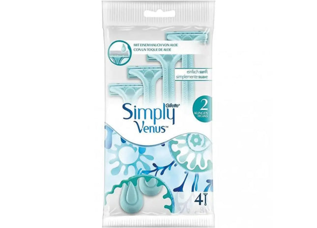 Gillette Women Simply Venus 4 Einmalrasierer - Effiziente & Sanfte Rasur, 4 Stück TK Gruppe® Grosshandel 