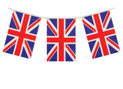 Girlande mit Union-Jack-Flagge, 10 m, 20 PVC-Flaggen, 20 x 31 cm, wetterfest TK Gruppe® Grosshandel 